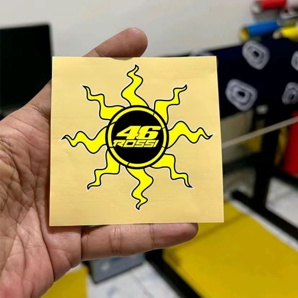 #58, stiker Rossi, stiker nyala, stiker reflektive, stiker 46 Rossi,hp, motor