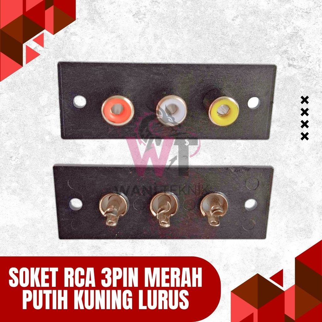 Terminal RCA 3 Pin Lurus Merah Putih Kuning | Soket Input Output Audio Video