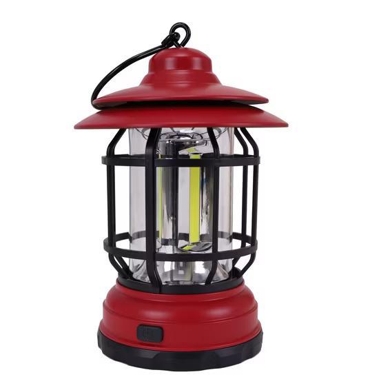 Lampu Emergency Kemping Lentera Tenda Camping Retro LED COB Baterai AA - Hijau