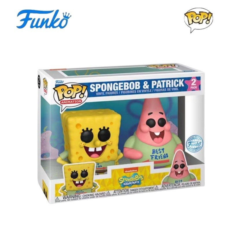 Funko Pop Sponge Bob Model Toys Anime Figure Patrick Star Squidward Tentacles Action Figure Statue D