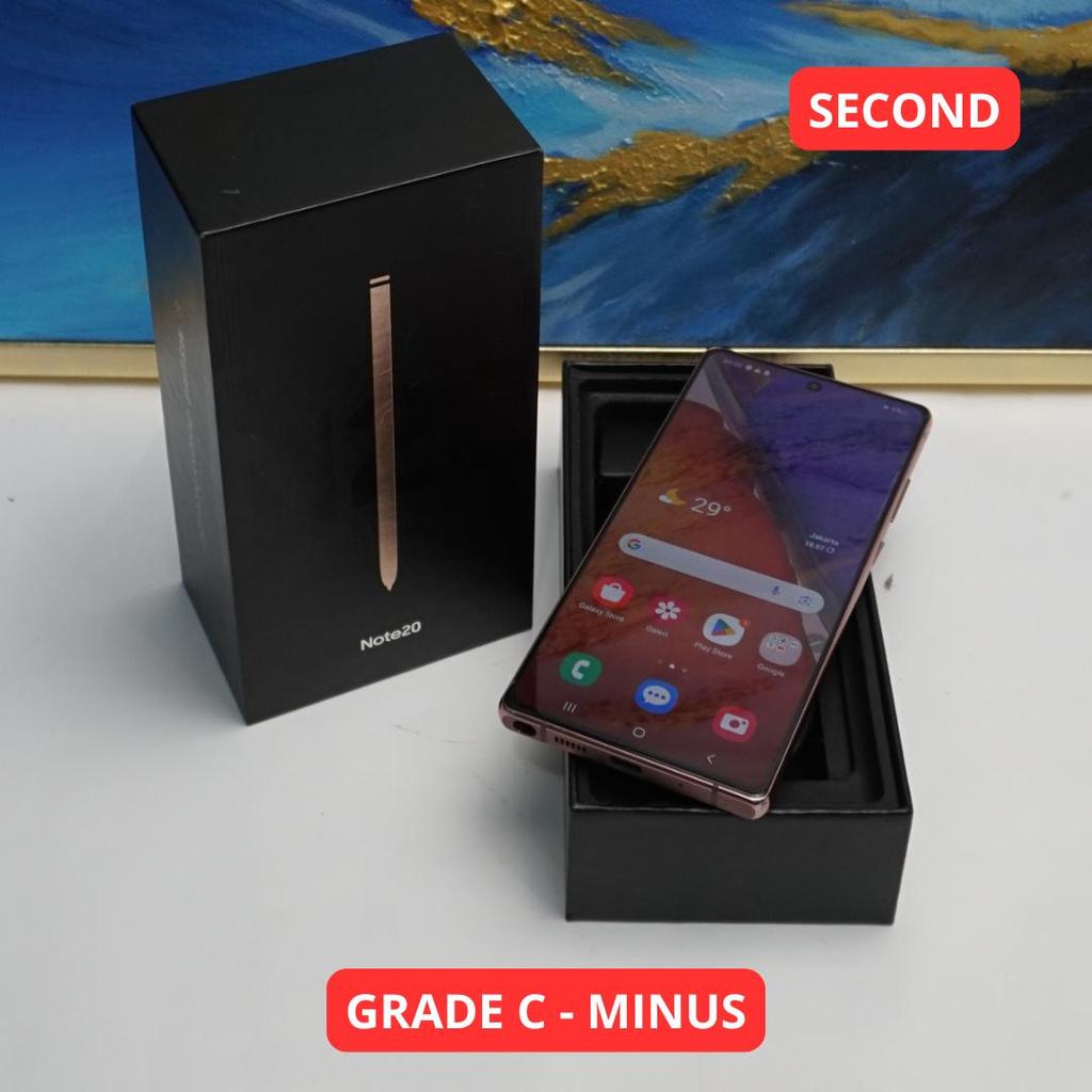 SAMSUNG NOTE 20 8/256 GB GRADE C - MINUS HP SECOND ORIGINAL SINAR MUTIARA CELL