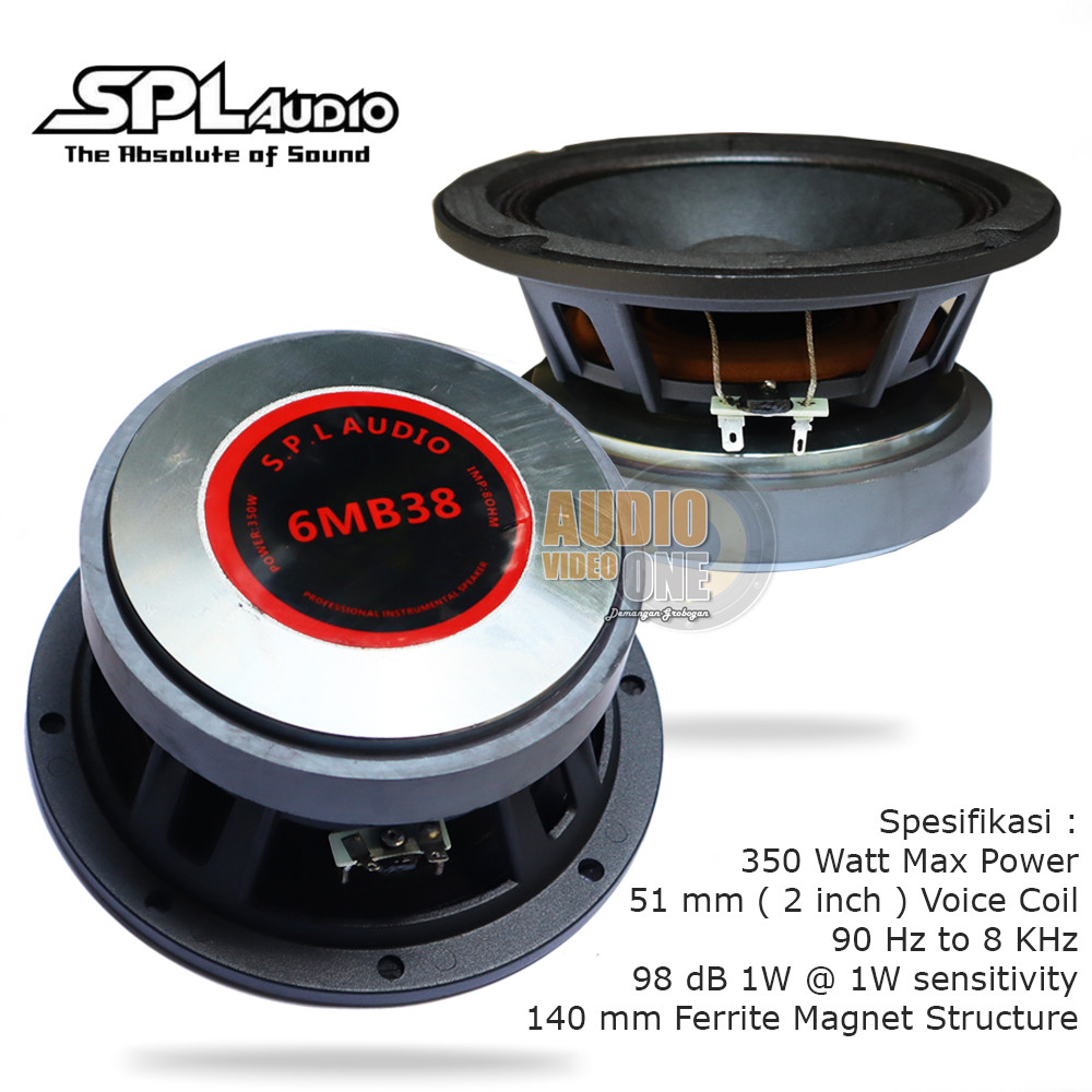 Speaker SPL 6MB38 Komponen Spiker 6 Inch Balap Spul 2 Inch Original