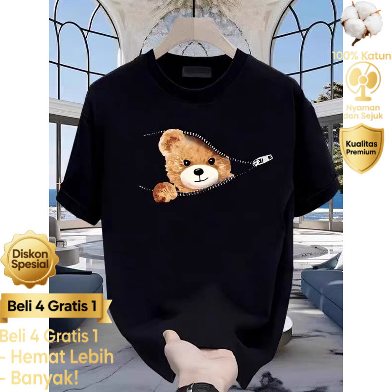 COD Kaos Pria Pendek Lengan T-shirt Pria Keren 2025 Baru Model Simpel Tapi Keren COD