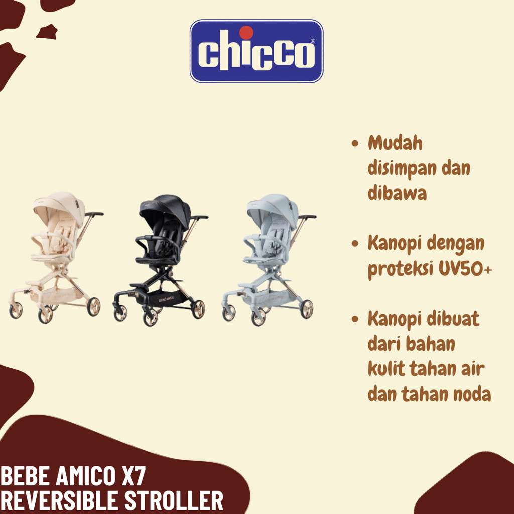 Chicco Bebe Amico X7 Reversible Stroller - Kereta Dorong Bayi
