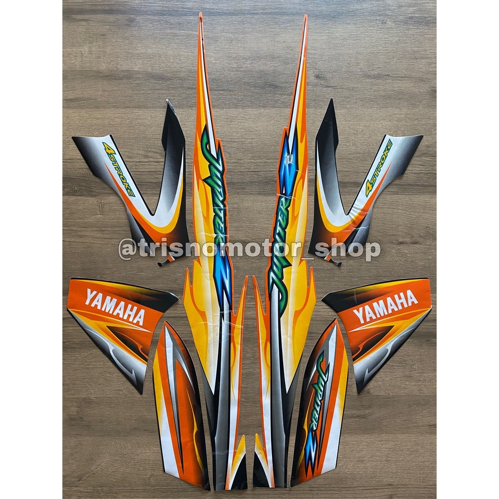 striping list Yamaha Jupiter Z 2005 orange oren hitam sticker stiker list body motor jupiter z stand