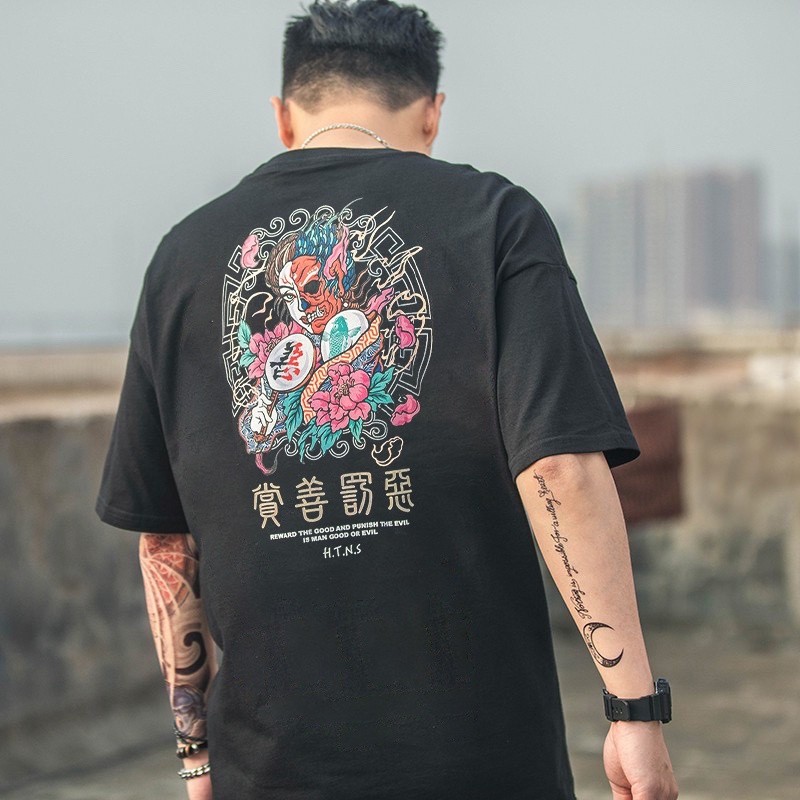 Lucky #T300 Quality Oversize Men's T-shirt for Men Cotton Stretchable Top Back To Back Summer Tees