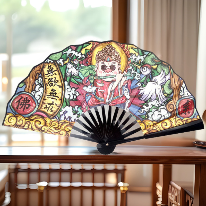 Kipas Tradisional Cina8Kipas Lipat Kain Sutra Plastik 1 Inci Gaya Ilustrasi Kipas Lipat