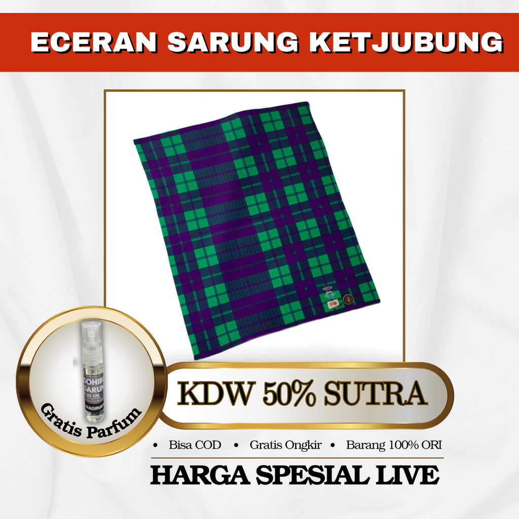 Sarung Sutera Ketjubung KDW Gold Premium