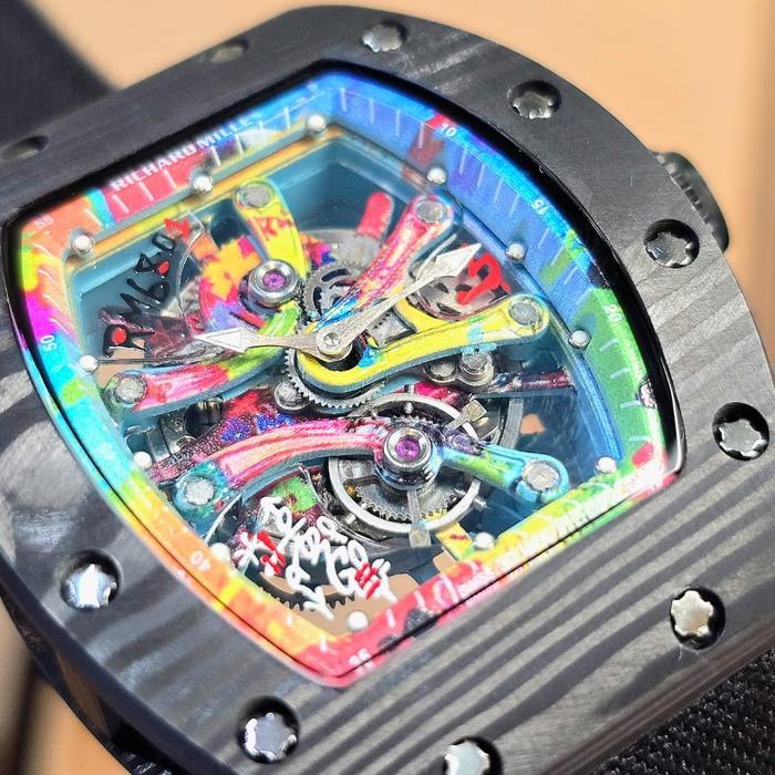 Jam tangan Automatic Swiss ETA RM 68-01 Cyril Kongo Carbon Nilon - kayu