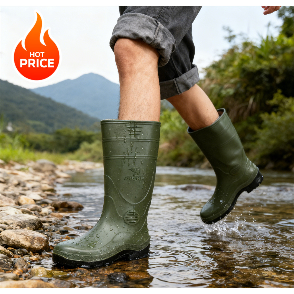 Sepatu Bot Hujan Anti Air,Sepatu Bot HujanTinggi,Sepatu Bot Hujan Outdoor,Sepatu Bot Hujan Pria Dan 