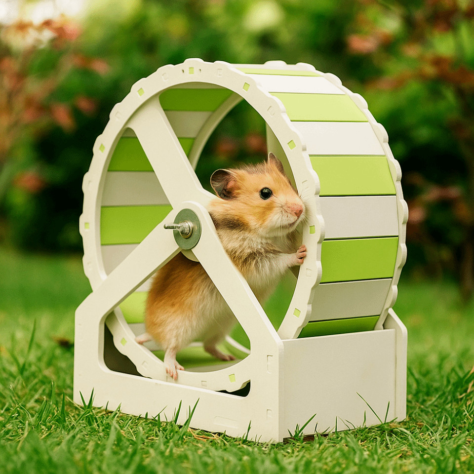 Durable Plastic Hamster Running Wheel Silent Colorful Rodent Running Wheel 21cm Stable Base Pet Hams