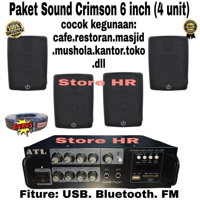 paket speaker cafe Crimson 6 inch ( 4 unit ) masjid kantor restoran