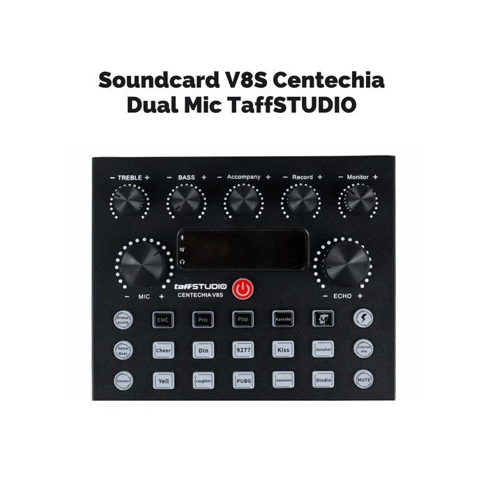 Soundcard V8S Amplifier Mixer USB Dual Mic Taffstudio - V8S Centechia