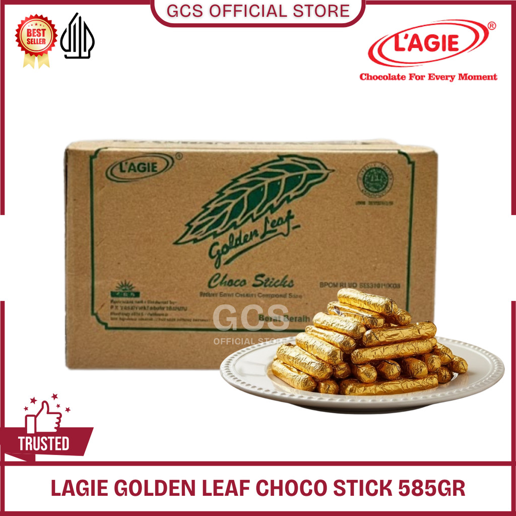 Lagie Coklat Stick Gold Chocolate Choco Stick Golden Leaf Isi Biskuit 585gr