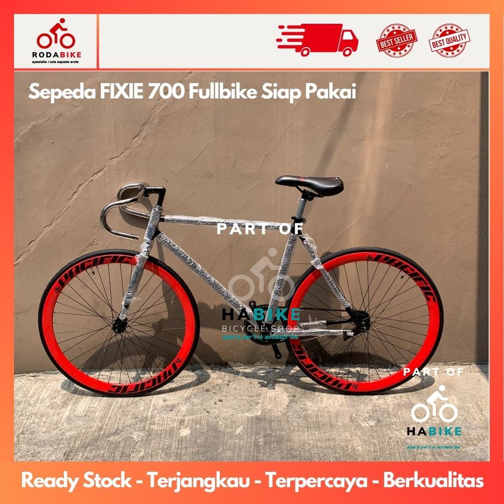 Sepeda Fixie 700c Fullbike rakitan rem torpedo/dotrap ban kenda velg PACIFIC Dijamin Kece Dan Kuat