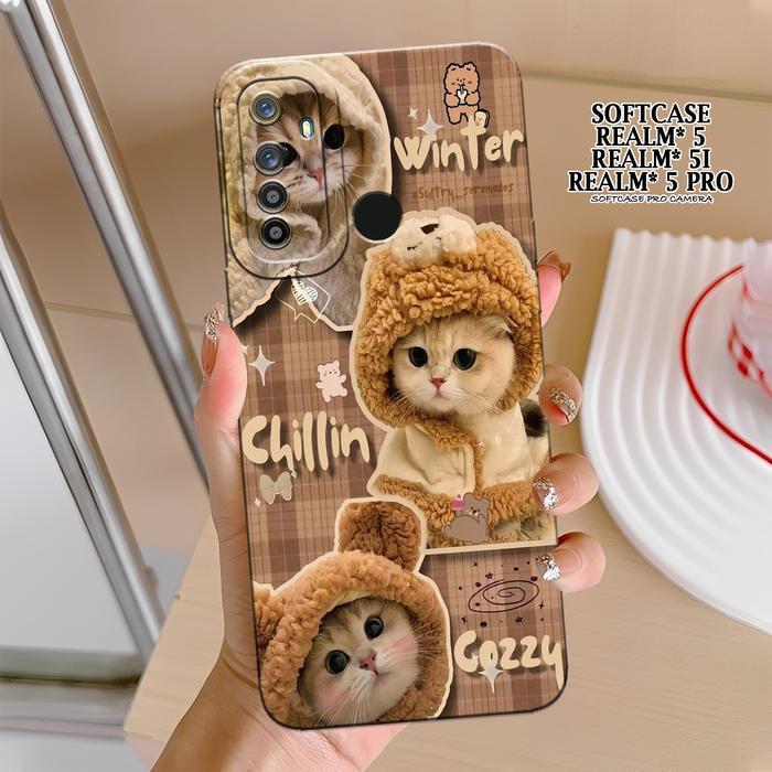 Case Realm* 5/5i/5 Pro Terbaru - Fashion Case Kucing - Casing Realm* 5/5i/5 Pro - Silikon Pro Camera