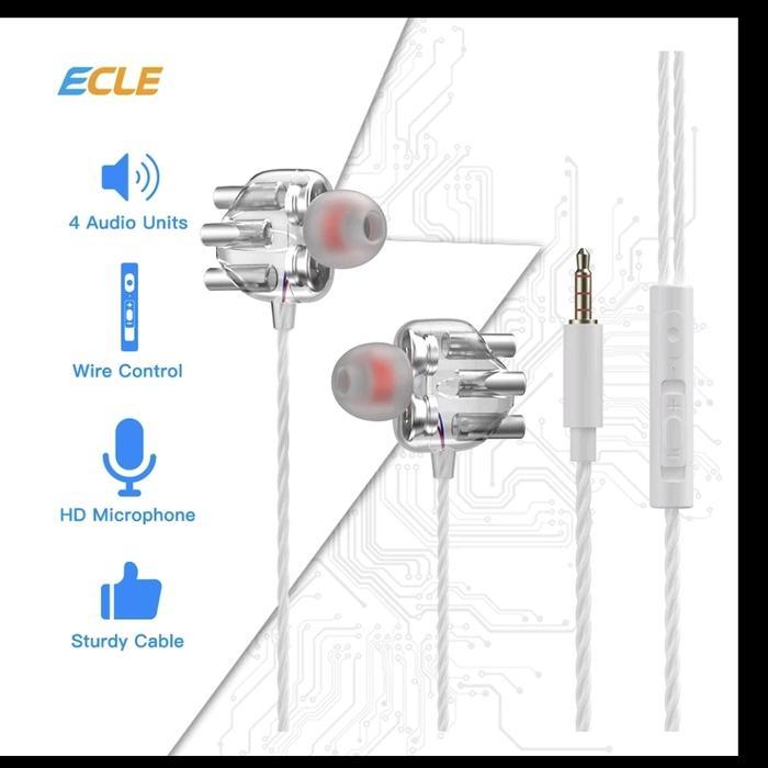 Earphone headset handsfree gaming Ecle bass