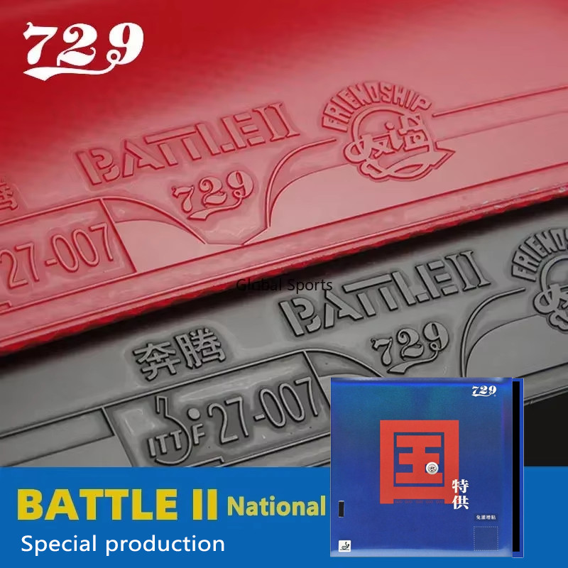 Friendship 729 Table Tennis Rubber Battle 2 National Blue Sponge (Super Select) Battle 2 Pro Ping Po