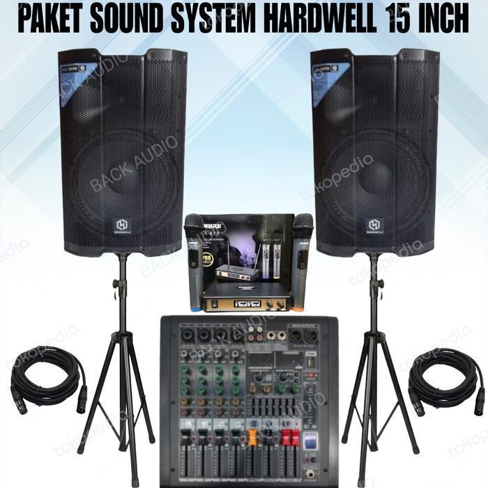 PAKET KARAOKE RUMAHAN 2 SPEAKER HARDWELL 15 INCH SOUND KARAOKE KOMPLIT