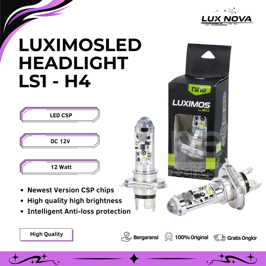 Lampu Depan Motor Laser H4 LED 2 Warna Bebek Matic Vixion Scoppy Kawasaki Universal LS1 - LUXIMOS