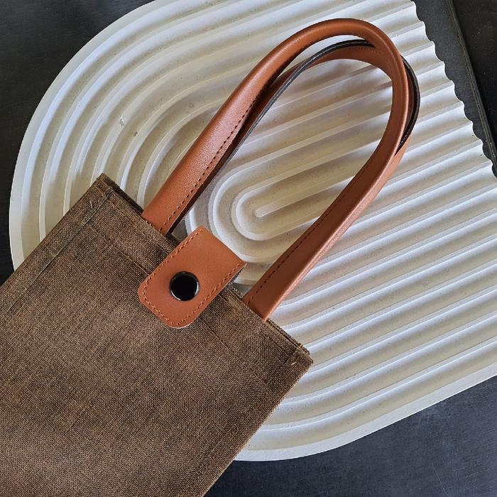 Tas Tumbler/Botol Minum 1 liter (Polos/Custom Nama) - Coklat, Tanpa Custom Nama  Original