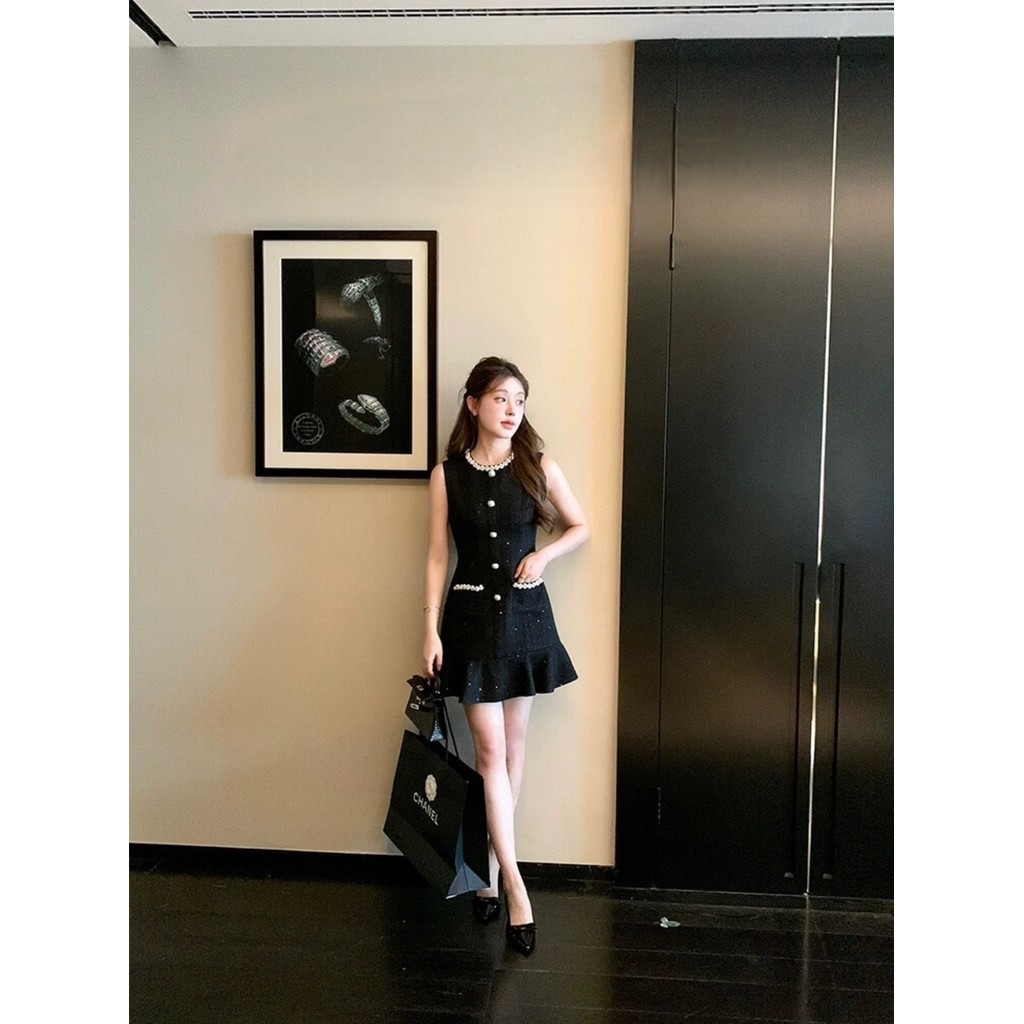 Laudofficial Frances Tweed Dress /Mini Dress Premium Tweed Wanita Terbaru