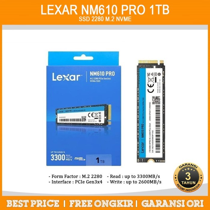 SSD LEXAR NM610 PRO 1TB NVME M.2 2280 PCIe Gen 3x4