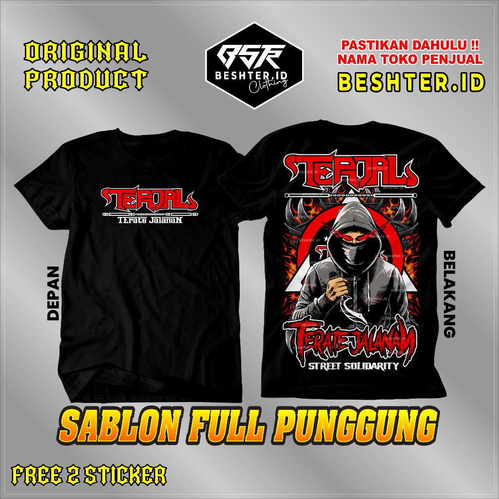 Kaos TERJAL v2 Full Punggung - Kaos Terate Jalanan - Kaos PSHT - Kaos SH Terate - Kaos Terjal PSHT