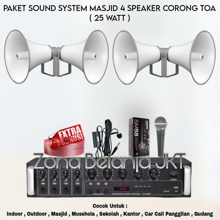 Paket Sound System Toa Masjid Mushola 4 Corong Toa 25 Watt ( SET 1 )