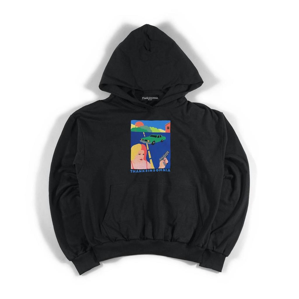 Hoodie Kamely Washed Black Thanksinsomnia
