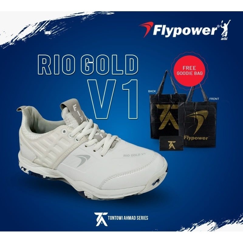 Sepatu Badminton Flypower Rio Gold V1 Tontowi Ahmad Series