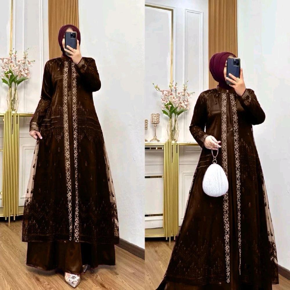 Nadira Dress Brokat Gamis Muslim Dress Kondangan Bahan Velvet Gamis Pesta Brukat Kekinian By Gms