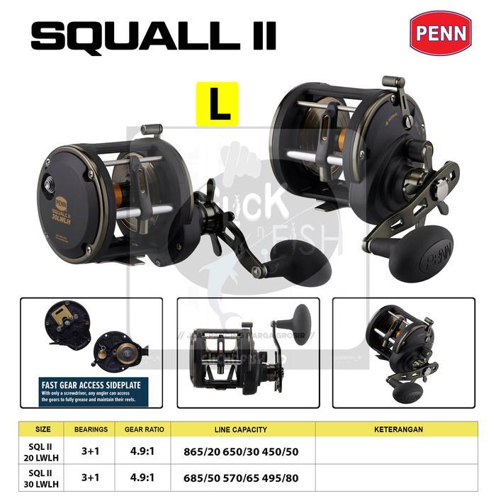 Promo Big Sale Reel Penn SQUALL II Level Wind OH Overhead jigging SQL II 20LWLH / 30LWLH - Gulungan 