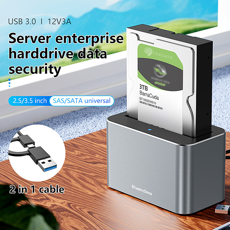 Blueendless 2.5/3.5 Inch SAS/SATA Hard Disk External Case Sata to USB 3.0 Hdd Docking Station Hdd Ca