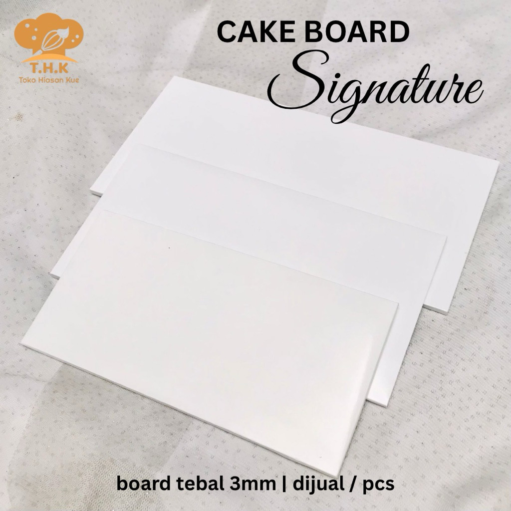 (1pcs) Alas Tatakan Kue Kotak Panjang Cake Board Signature 20x10, 22x11, 25x12 cm(TALK)