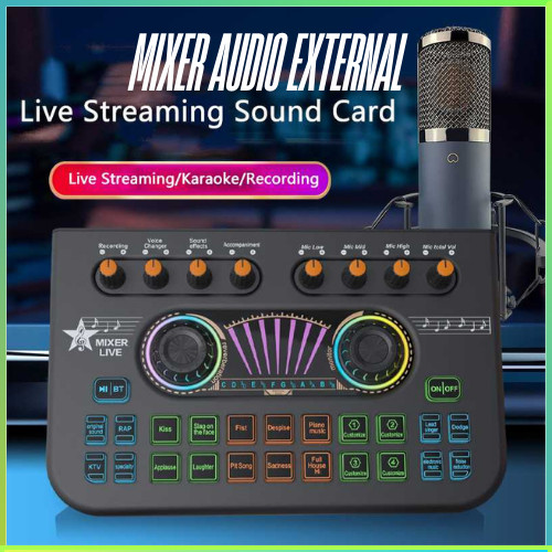 promo toko COD Mixer Audio External Sound Card Live Bluetooth Digital Display / Mixer Audio External