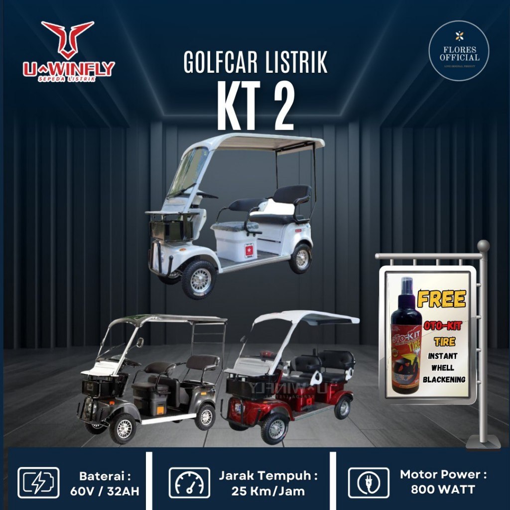 New Sepeda Listrik Golf Car Motor Listrik KT2 KT 2 UWINFLY