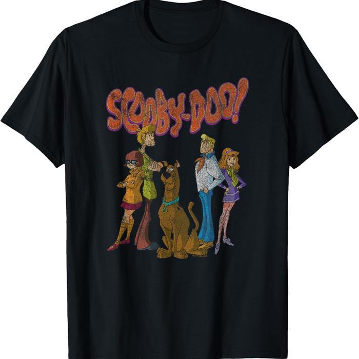 (COD) Makeyoushine X Generasi90 Scooby-Doo Vintage Group Poster T-Shirt - Baju untuk Pria wanita Uni