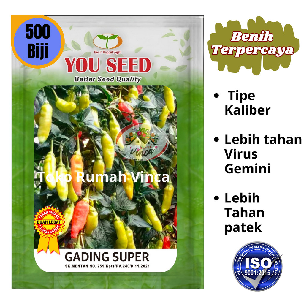 Benih Bibit Cabe Rawit Setan GADING SUPER 500 Biji Cap You Seed Tipe Kaliber