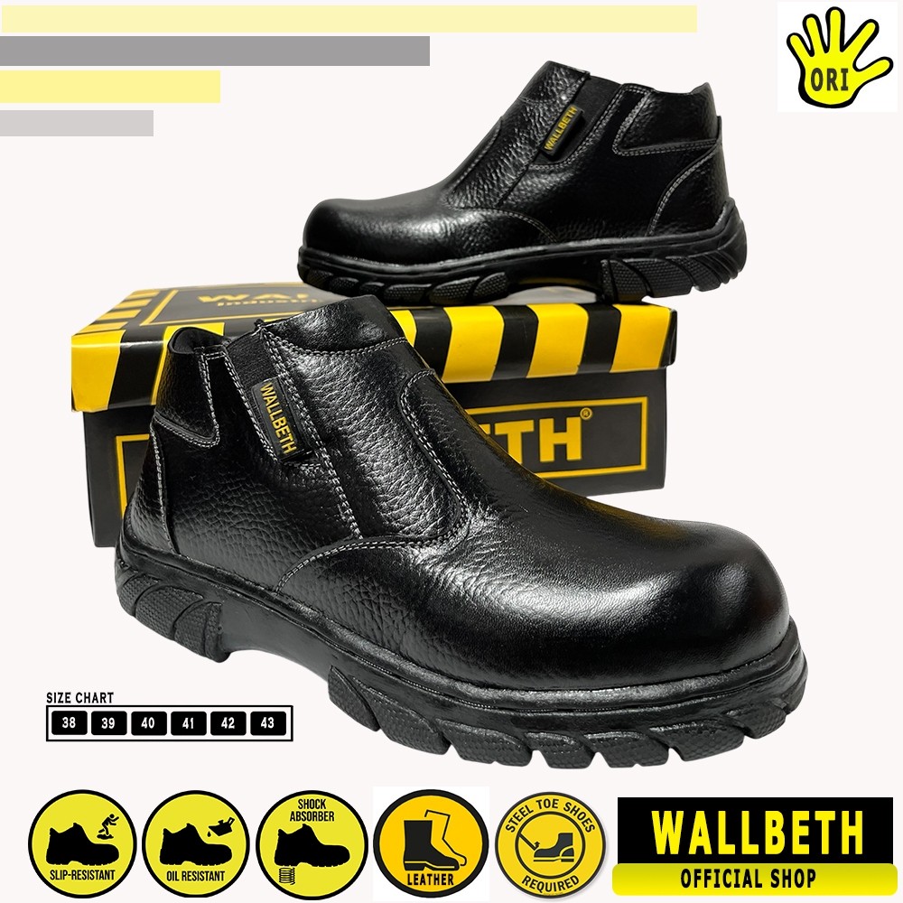 Promo Sepatu Safety Boots Kulit Sapi King Wallbeth Original Proyek Tracking Best Seller