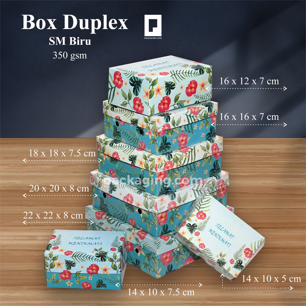 Dus Nasi Motif SM Biru/Box Nasi Kekinian/Dus Kue