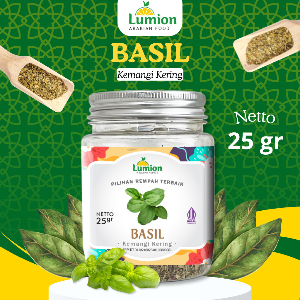 Lumion Basil Kemangi Kering Kemangi Kering Premium Botol Praktis