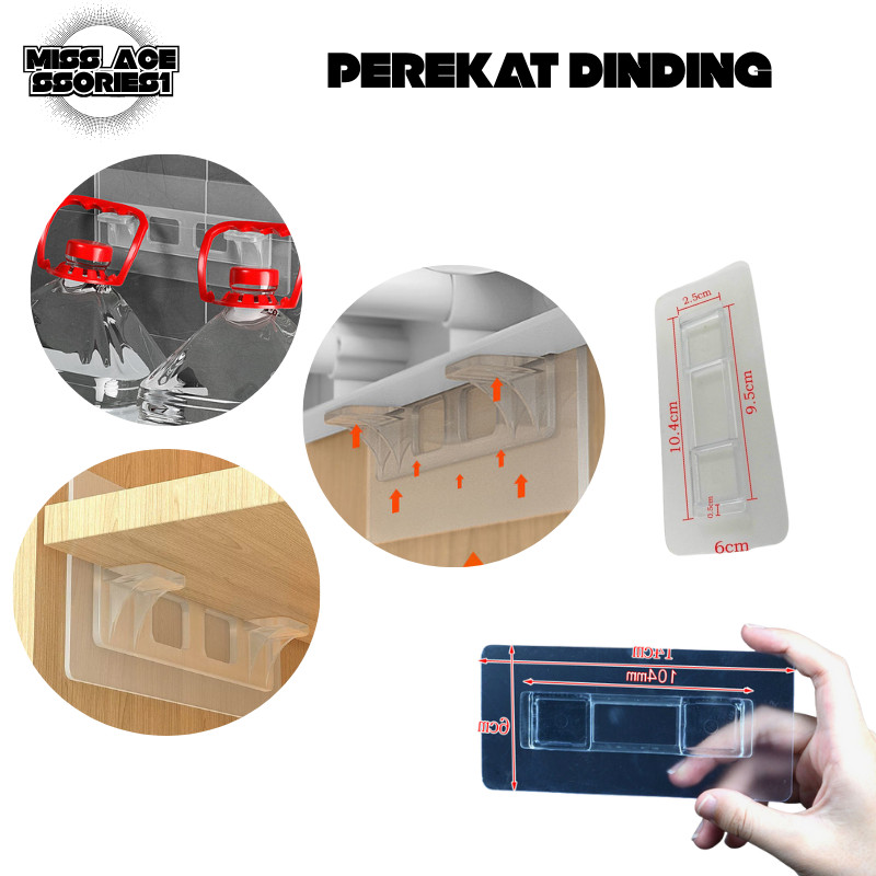 Perekat Dinding Siku Lemari Penyangga Rak Tanpa Paku