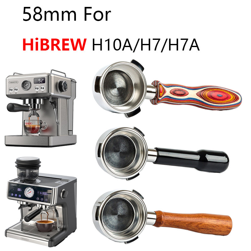 58mm Coffee Bottomless Portafilter for Hibrew H10a/Hibrew H7/Hibrew H7a Filter Basket Replacement Es