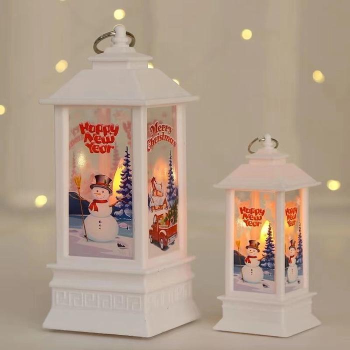 Lentera Lilin Natal Lampu Led Lilin elektrik Souvenir Christmas Gift - PUTIH, BESAR