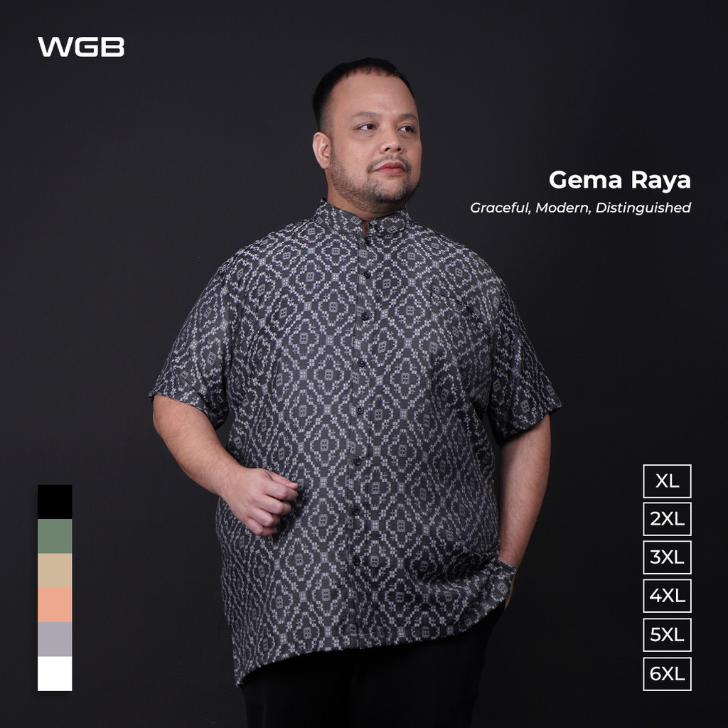 WGB Kemeja Koko Pendek Gema Raya - Pria Big Size Jumbo XXL - Special Prime Ramadhan