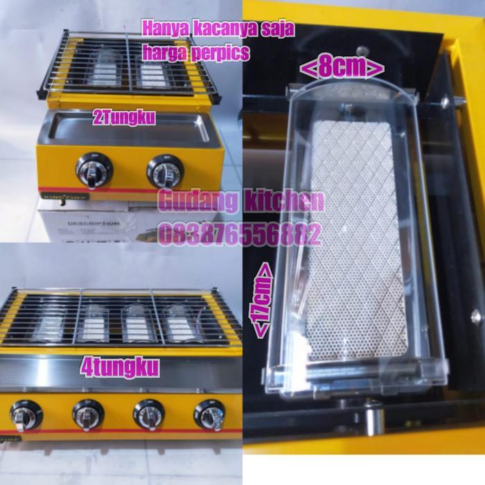 Kaca Bakaran kompor panggangan merk etoon,getra,kingchef