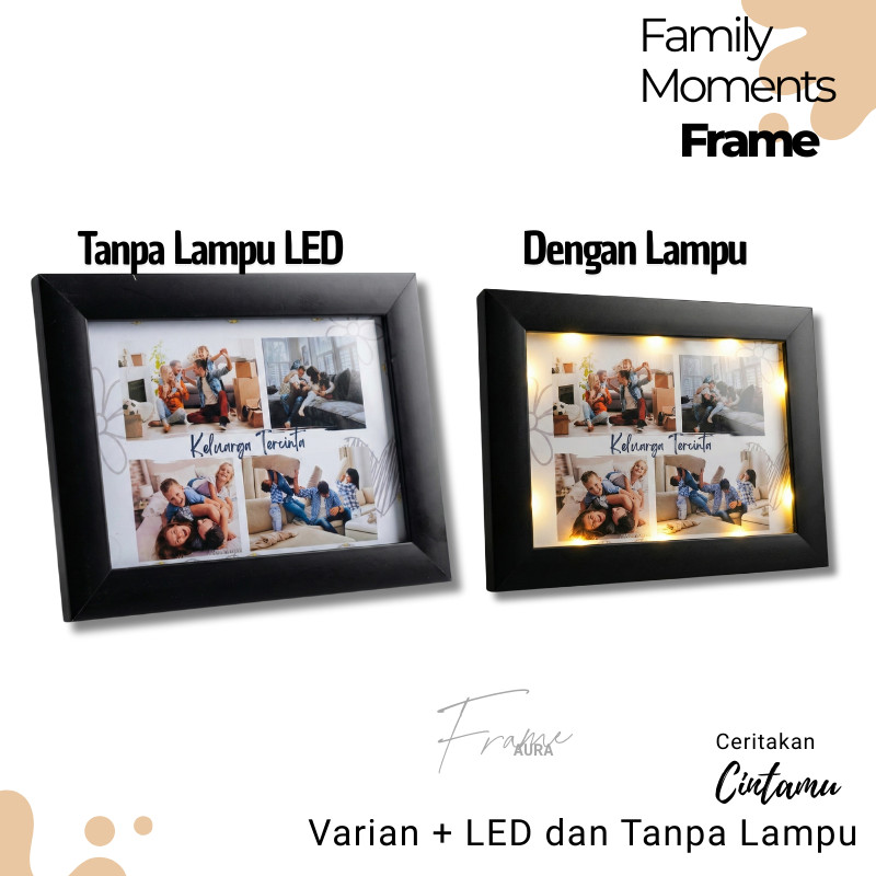 Frame Aura - Custom Gift Frame Cetak Led Polaroid Lampu Pigura Wisuda Bingkai Foto Aesthetic Dinding