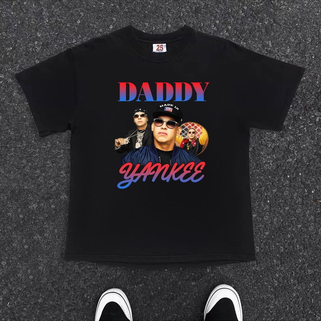 Kaos "DADDY YANKEE":Cetakan tema bintang reggaeton,Cotton combed 24s,Original 100%,Trend,DTF,High Qu