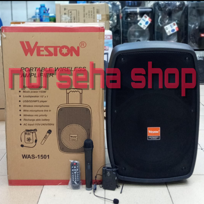 Speaker aktif Portable Meeting wireless Weston 15 inch bluetooth